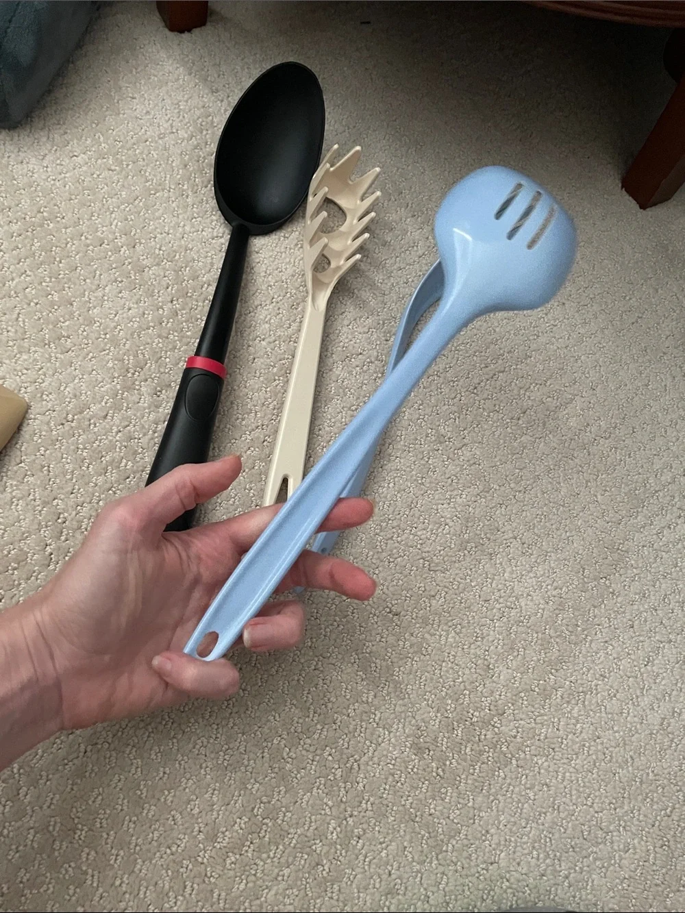 🌹FREE w/purchase Kitchen Utensil Set - Black Light Blue Serving cooking Spoons